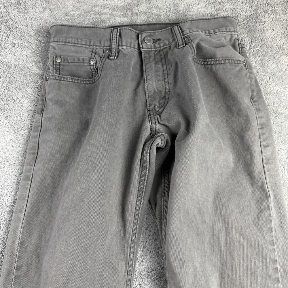 Levis 514 Straight Leg Jeans Mens 26x25.5 Gray Low Rise‎ 100% Cotton Raw Hem - Picture 3 of 15